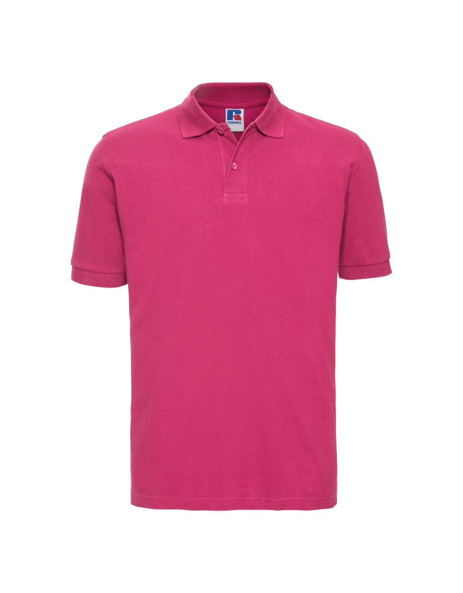 Shop Russell Mens 100 Cotton Short Sleeve Polo Shirt Fuchsia Online in Bahrain VogaCloset