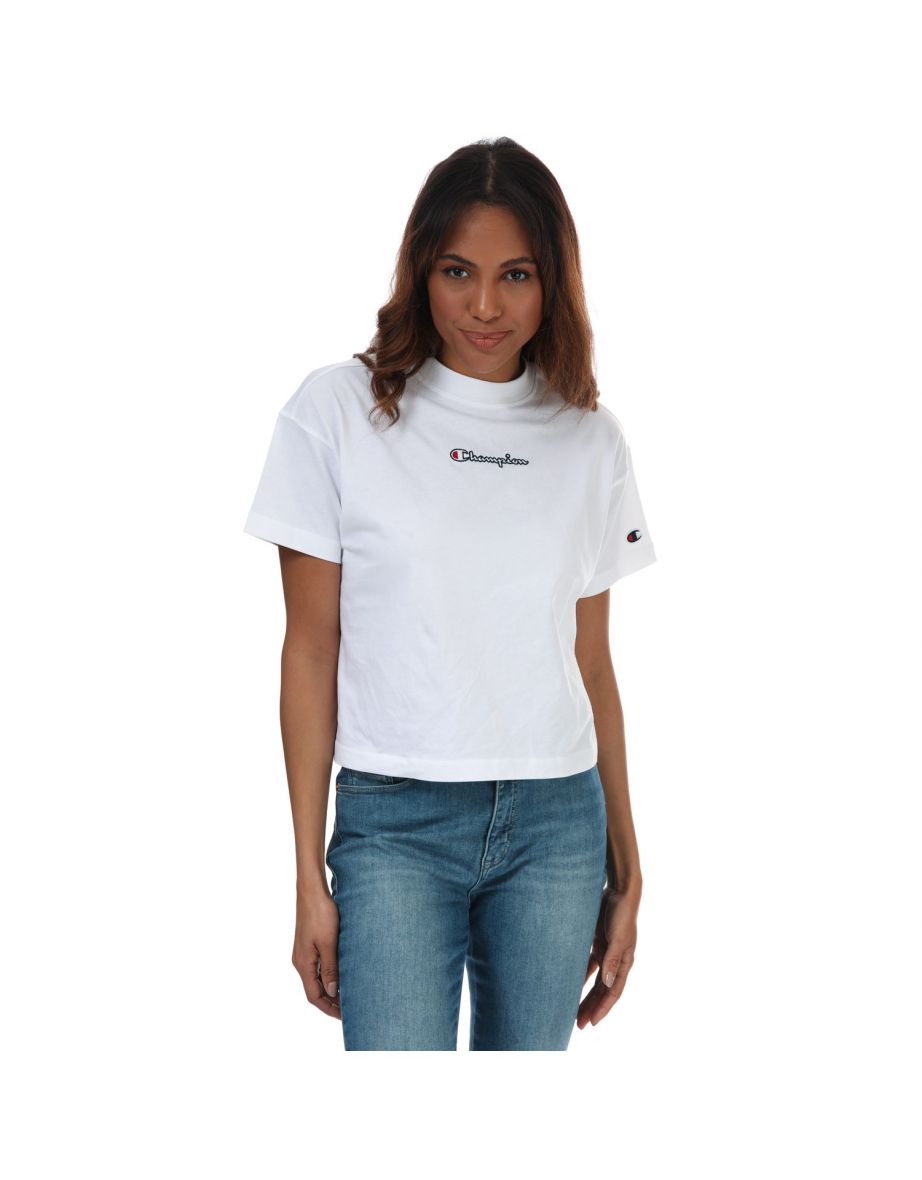 Champion small script store logo t shirt