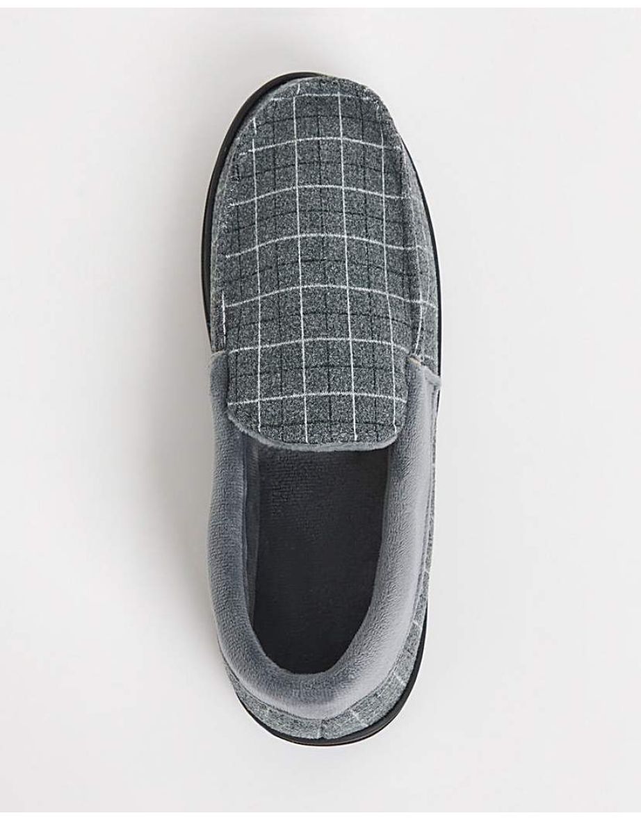 Close Black Fur Lined Slipper Wide - 2