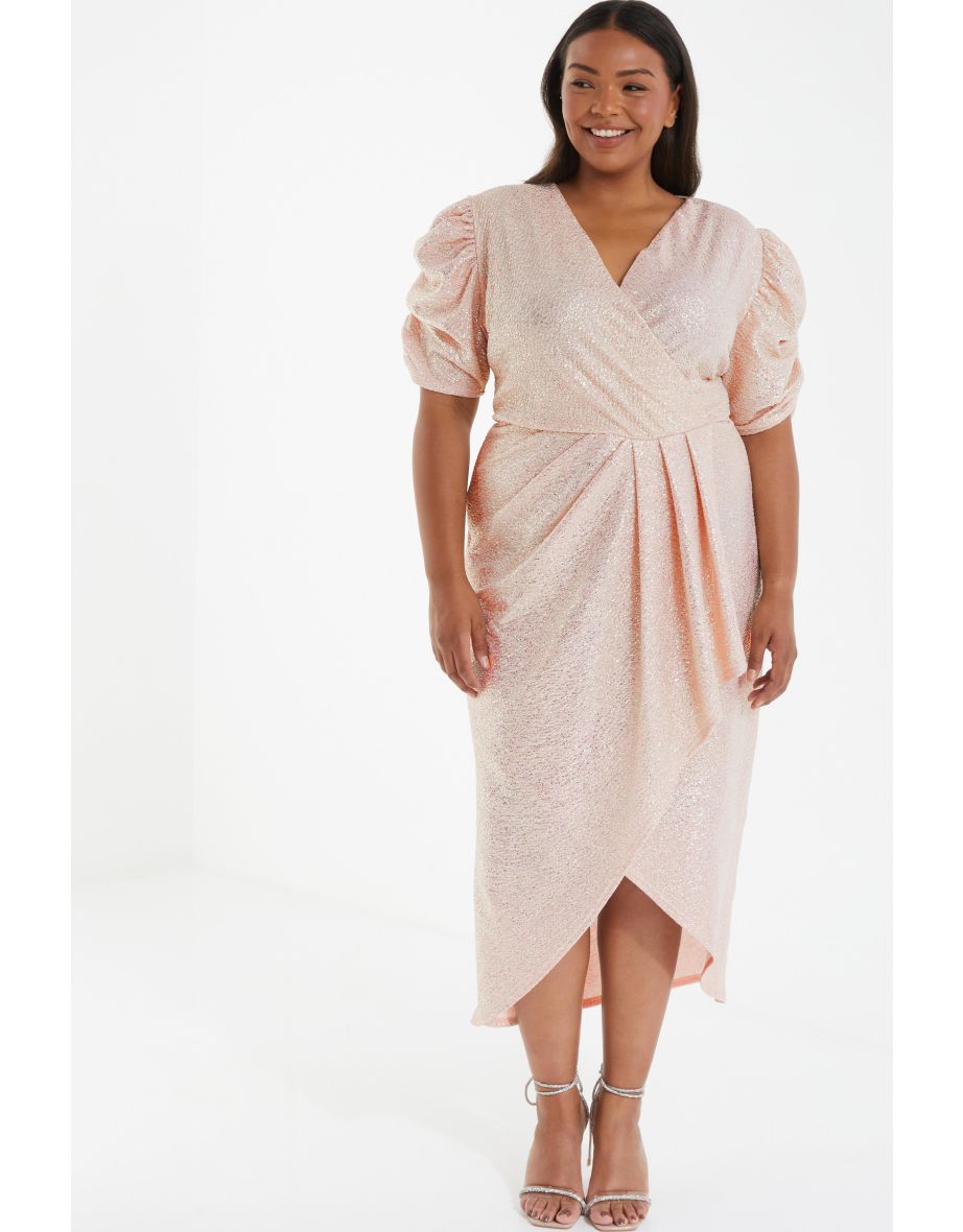 Quiz curve lace deals wrap dress