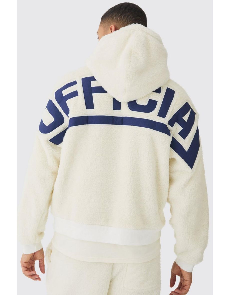 Oversized Boxy Official Embroidered Teddy Borg Hooded Tracksuit - 2