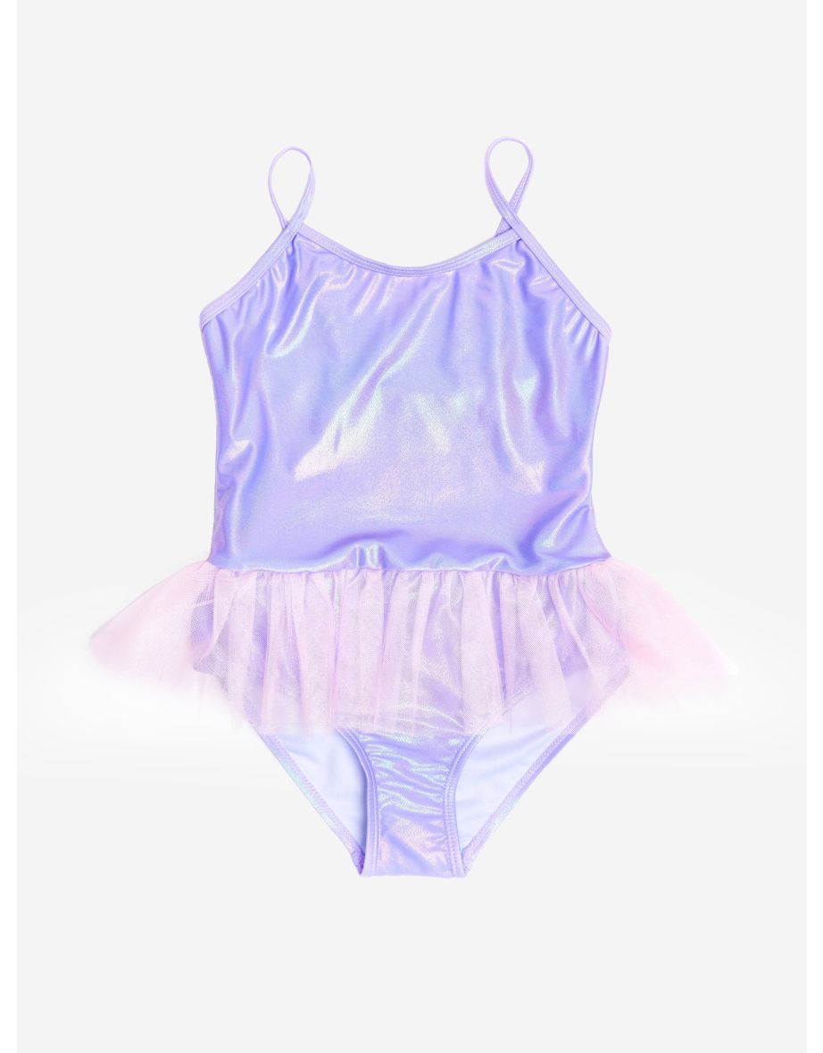Girls Tutu Swimsuit in Purple