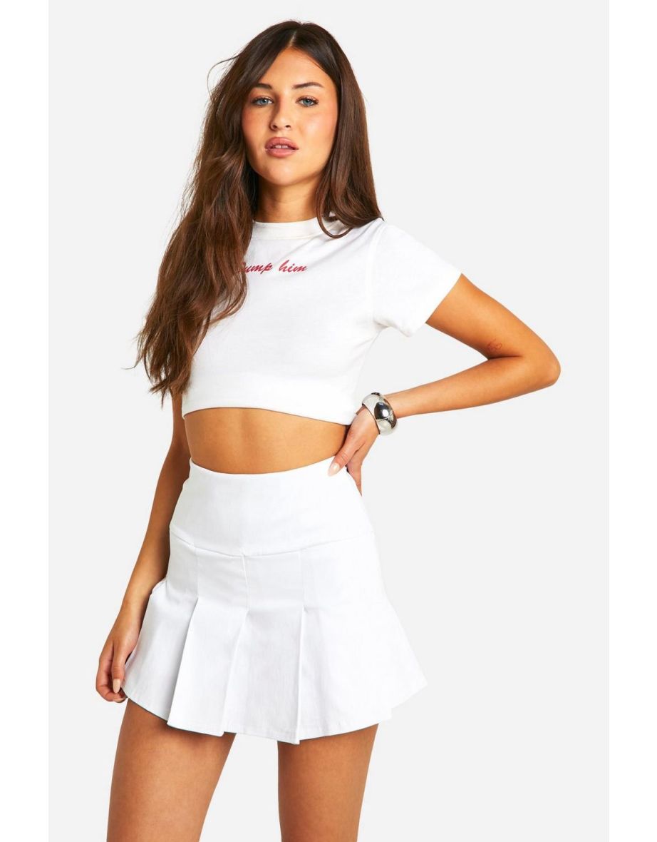 Pleated Tennis Skort - white