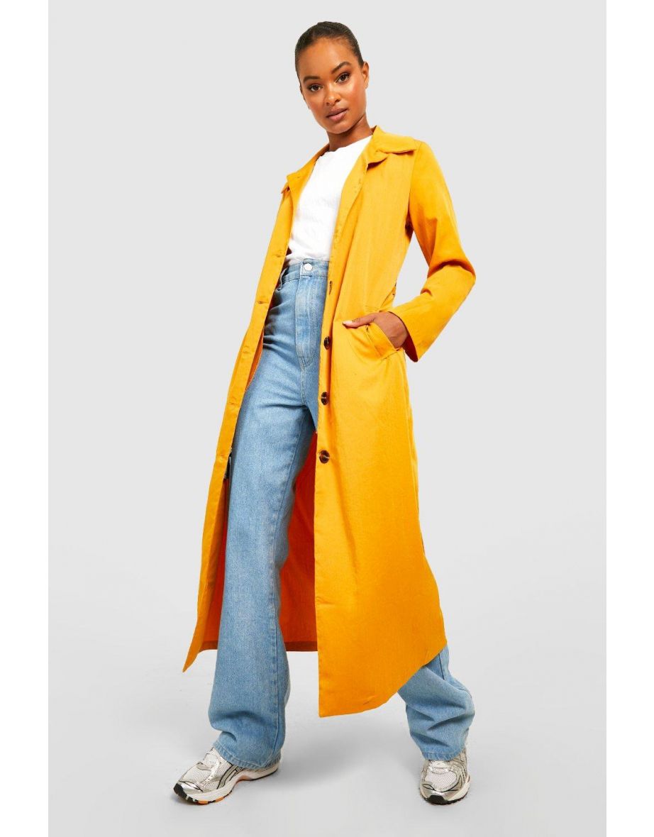 Mustard belted coat top