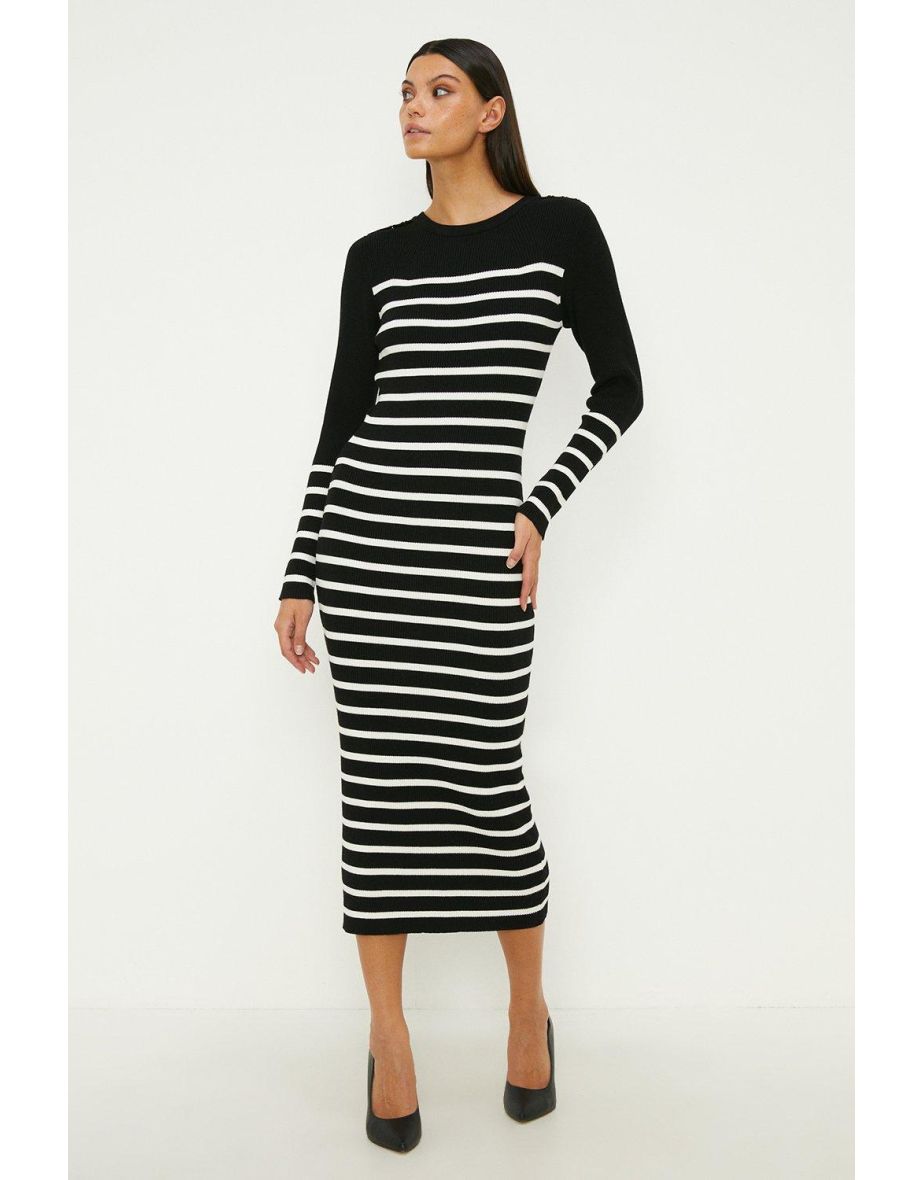 Oasis stripe midi dress cheap