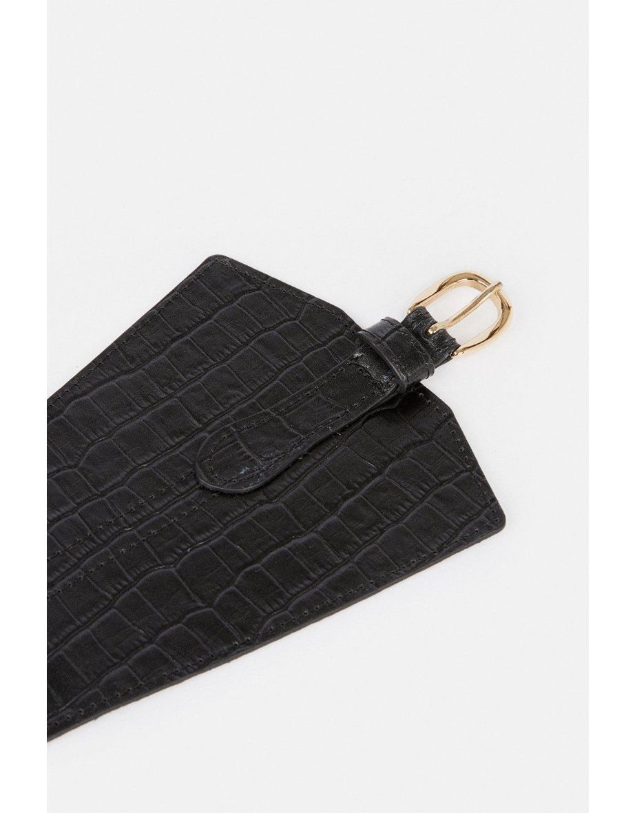 Leather Wide Waist Belt - 3