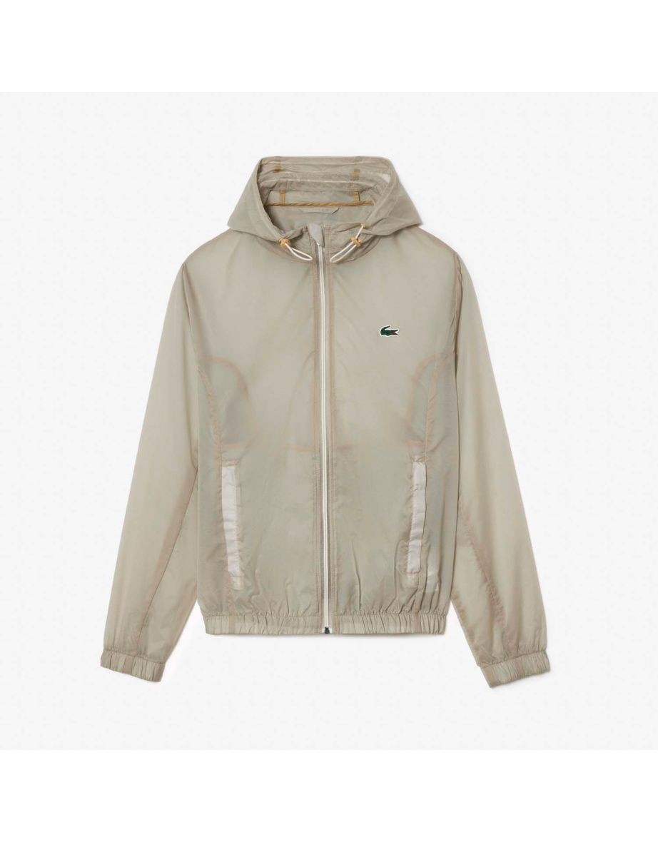 Men's Lacoste Lightweight Water Repellent Sport Jacket in Cream