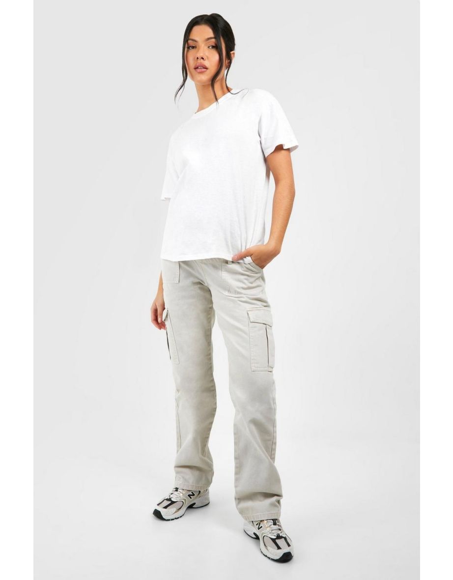 Maternity Over Bump Cargo Jean - ecru