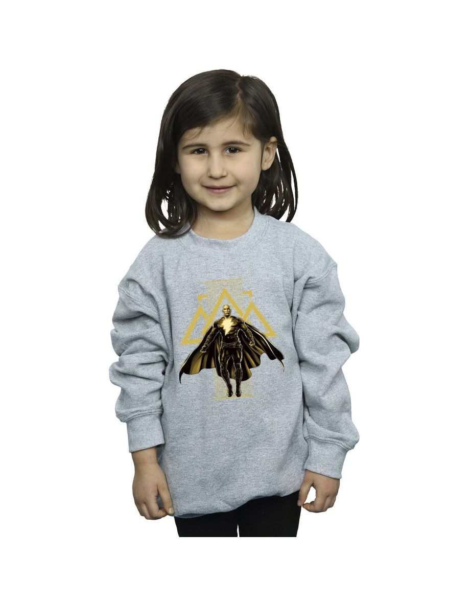 DC Comics Girls Black Adam Rising Golden Symbols Sweatshirt - Sports Grey