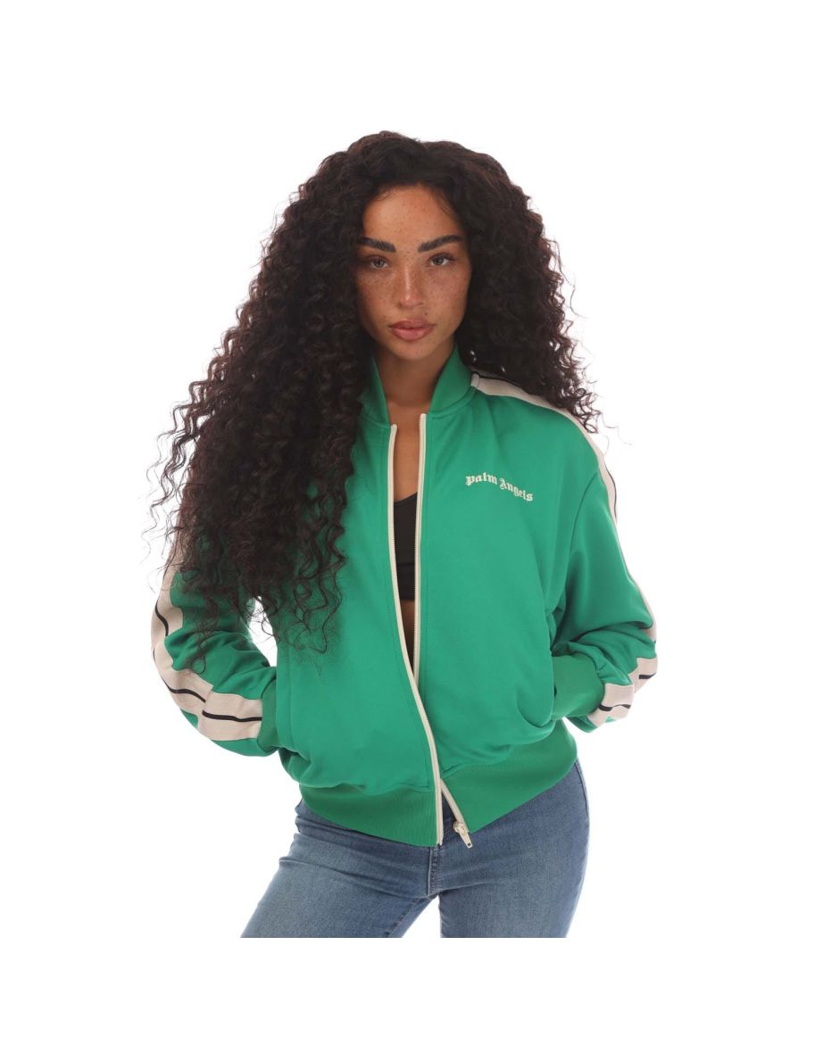 Women's Palm Angels Bomber Track Jacket in Green