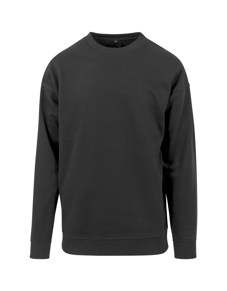Mens Crew Neck Plain Sweatshirt - Black
