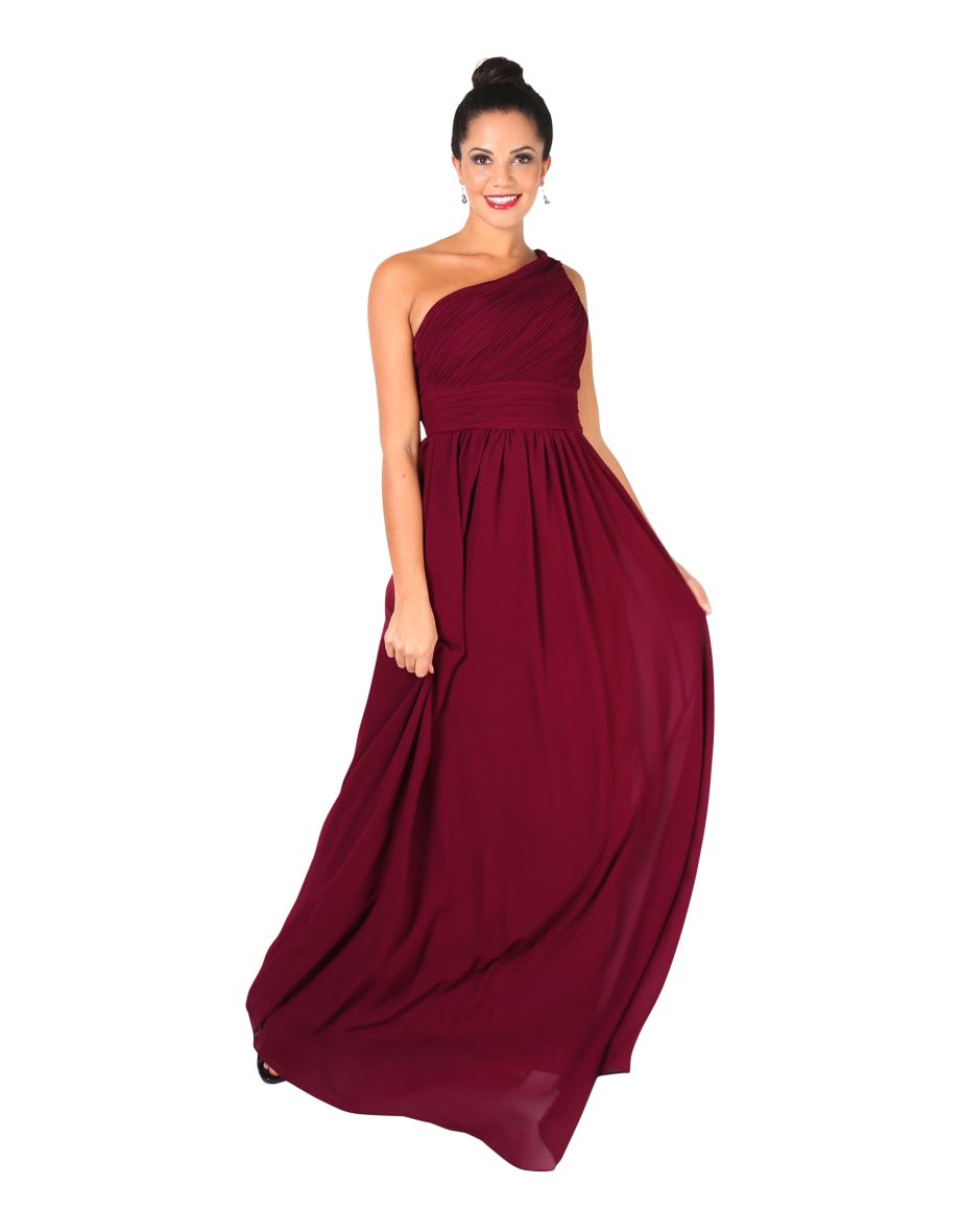 One Shoulder Evening Maxi Dress