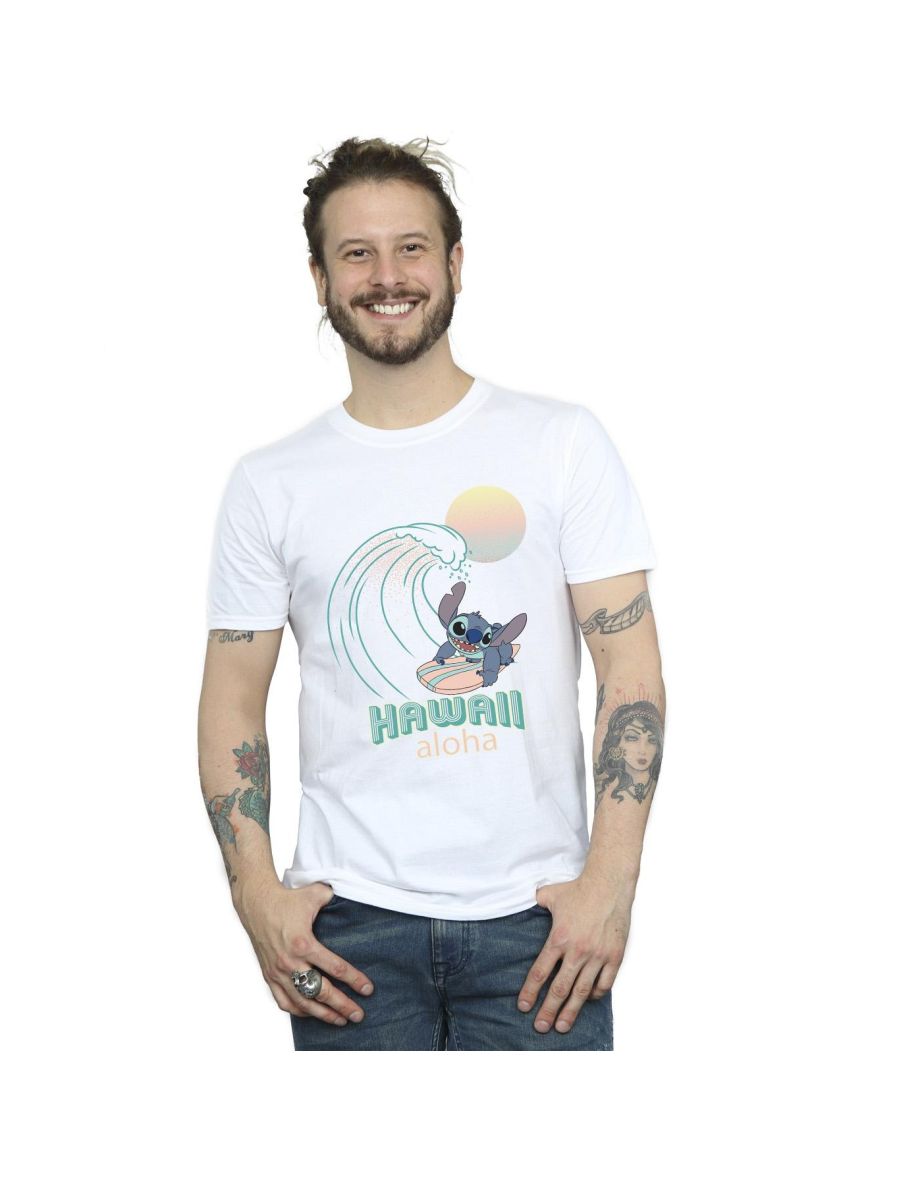 Disney Mens Lilo And Stitch Hawaii T-Shirt - White