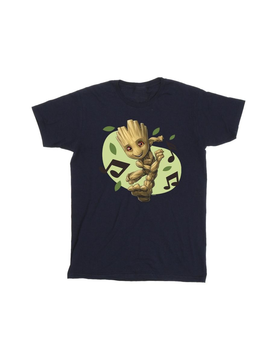 Marvel Boys Guardians Of The Galaxy Groot Musical Notes T-Shirt - Navy Blue - 1