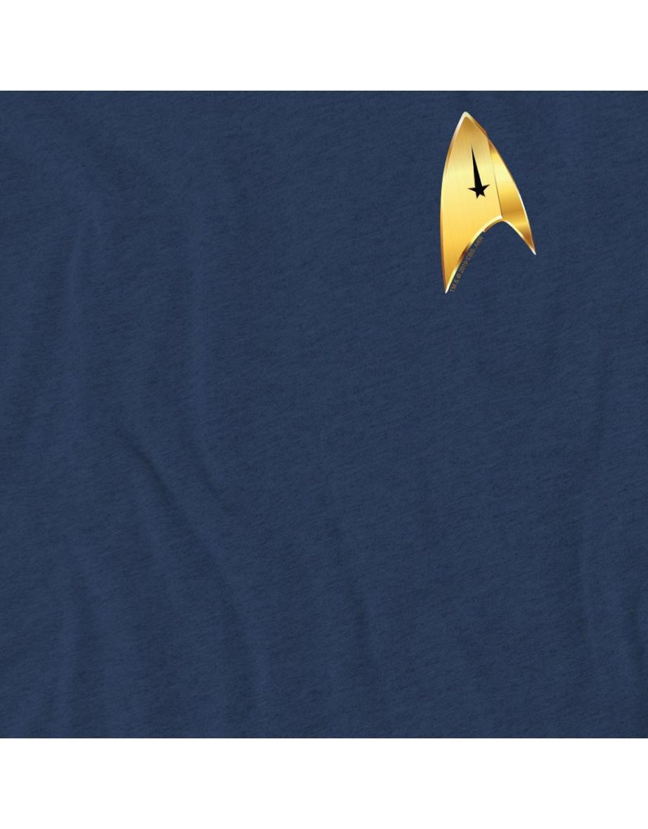 Star Trek: Discovery Unisex Adult Command Badge T-Shirt - Navy - 3