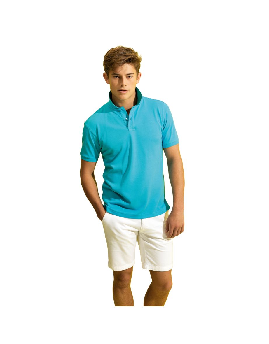 Asquith & Fox Mens Super Smooth Knit Polo Shirt - Turquoise - 1