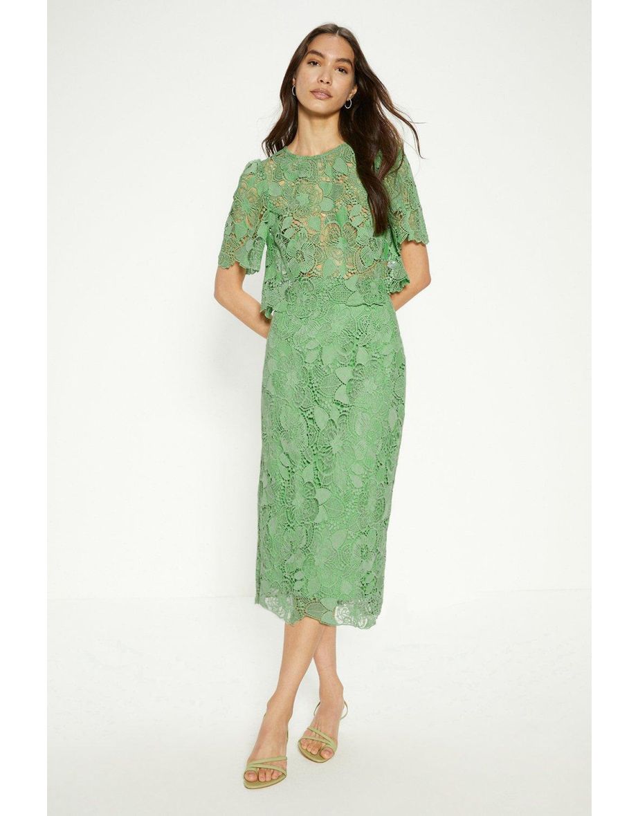 Oasis green online midi skirt