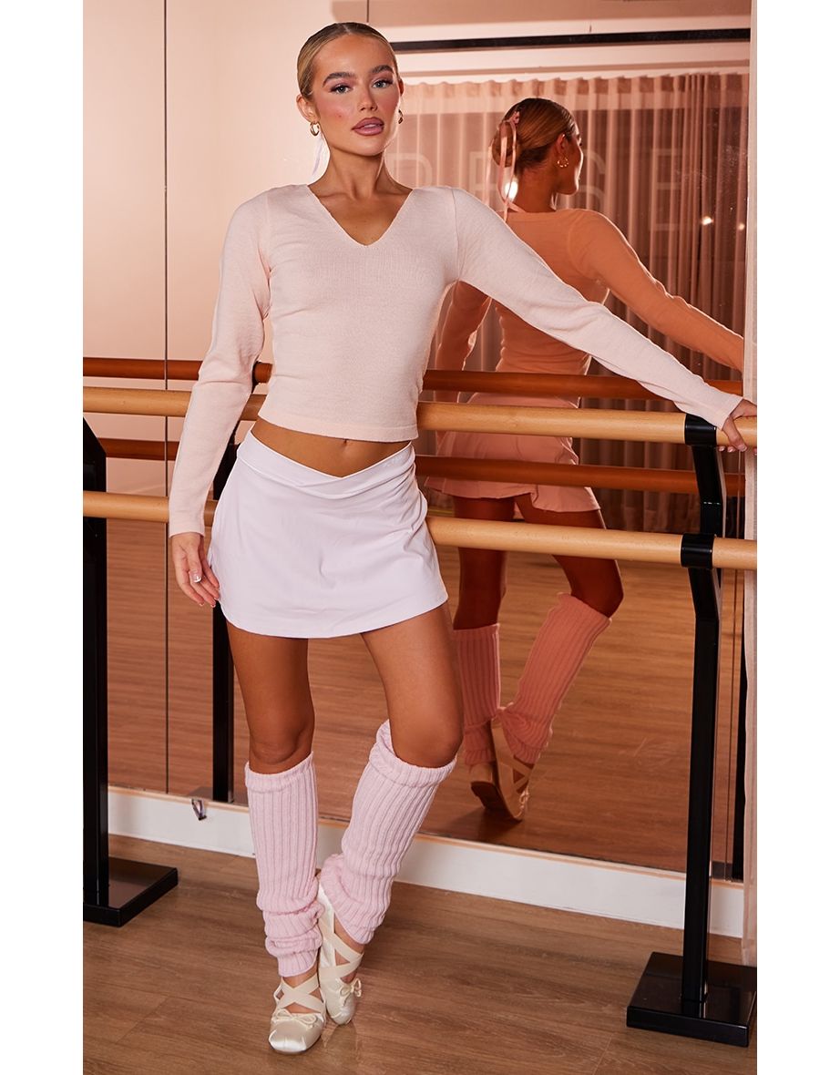 Ballet Pink Fine Knit Basic V Neck Jumper