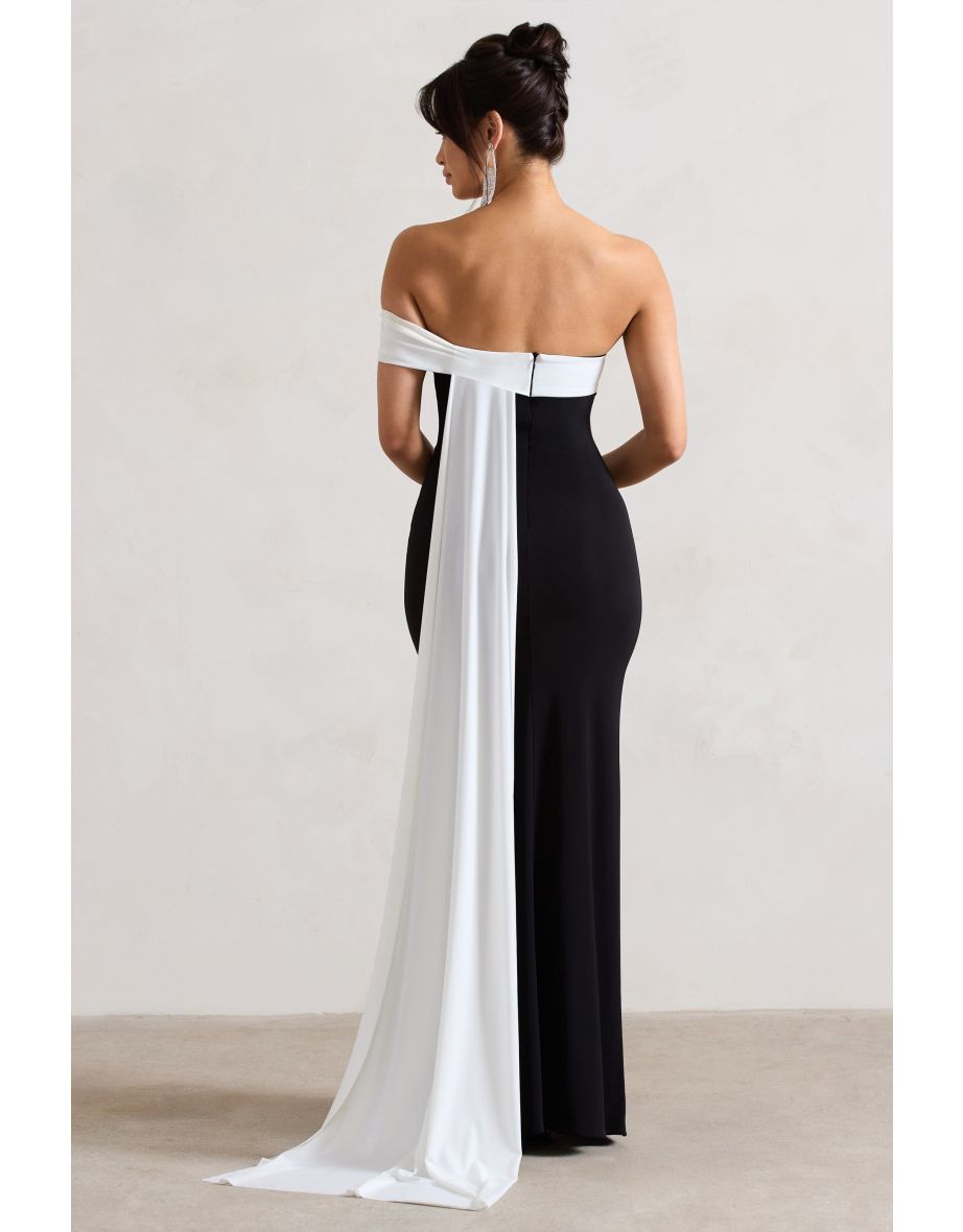 Club L London Black One Shoulder Maxi Bodycon Dress - 5