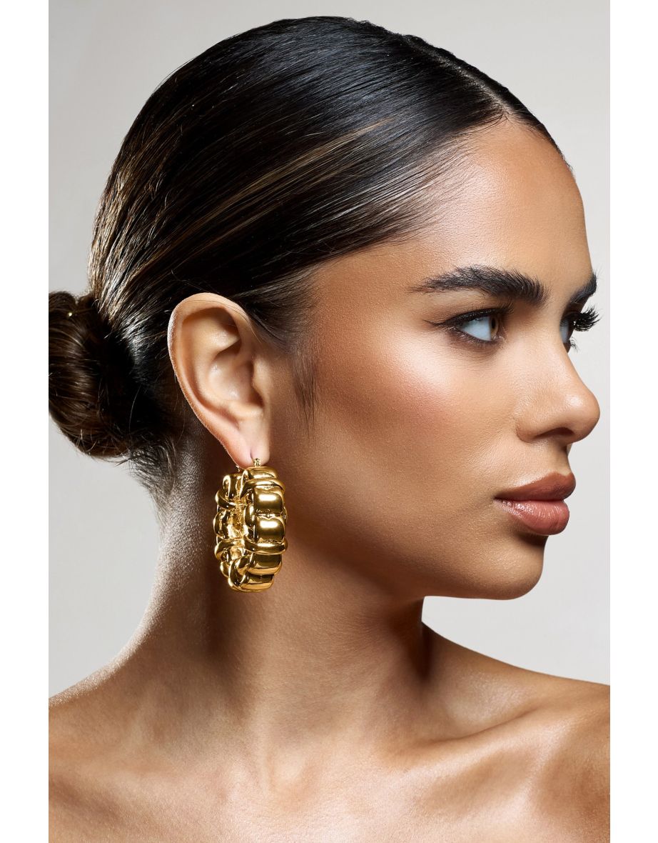 Orli | Gold Chunky Chain Hoop Earrings