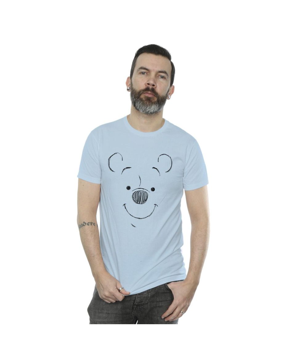Disney Mens Winnie The Pooh Winnie The Pooh Face T-Shirt - Baby Blue