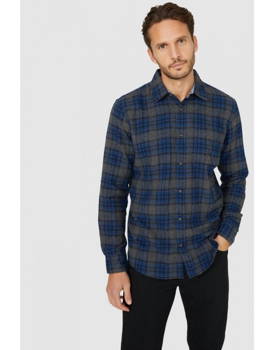 Heavy Check Shirt - dark grey