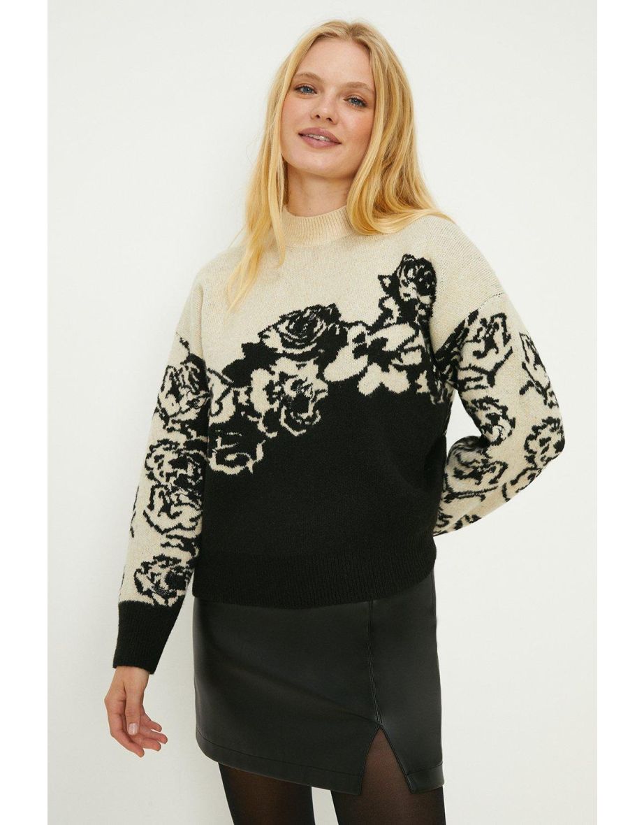 Premium Embroidered Floral Jacquard Jumper