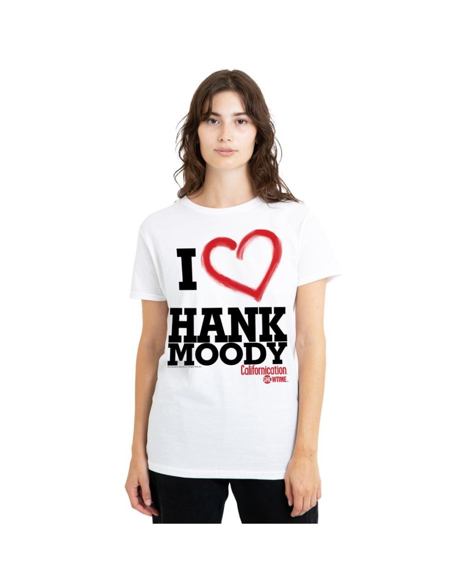 Californication Unisex Adult I Heart Hank Moody T-Shirt - White