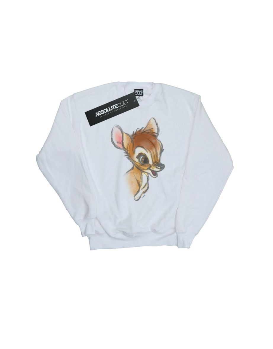 Disney Womens/Ladies Bambi Drawing Sweatshirt - White - 1