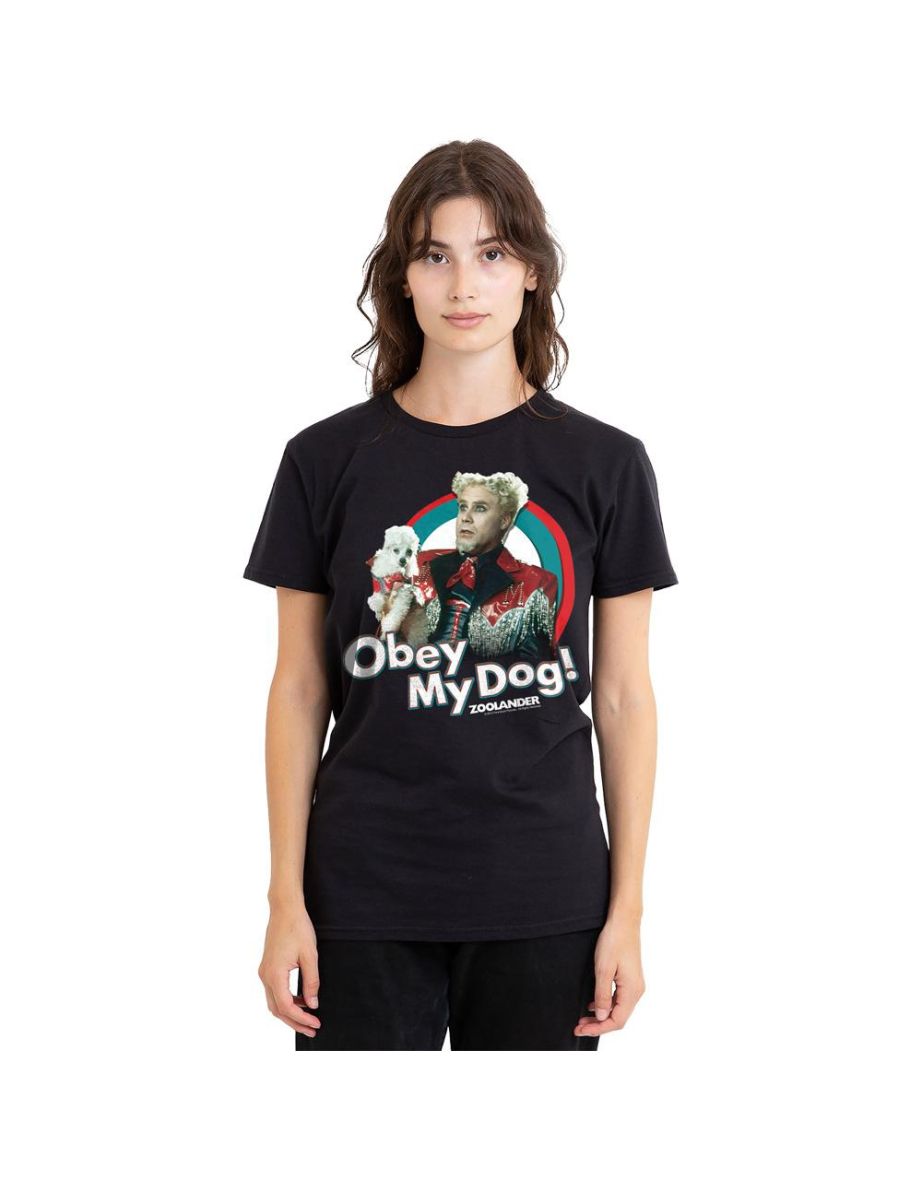 Zoolander Unisex Adult Obey My Dog T-Shirt - Black