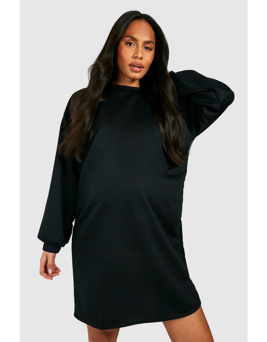 Maternity Oversized Sweater Dress - black