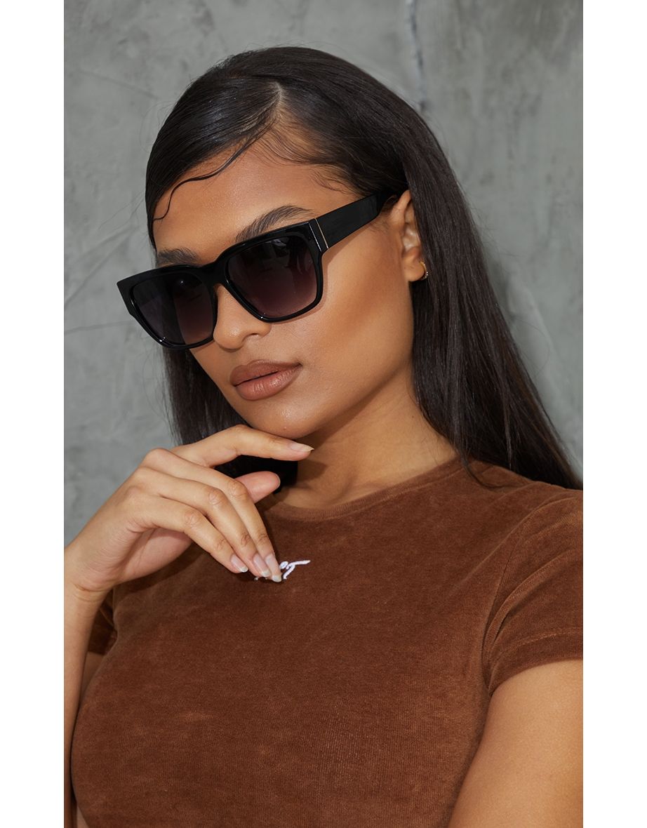 Shop Black Plastic Oversized Square Sunglasses Online in United Arab Emirates VogaCloset