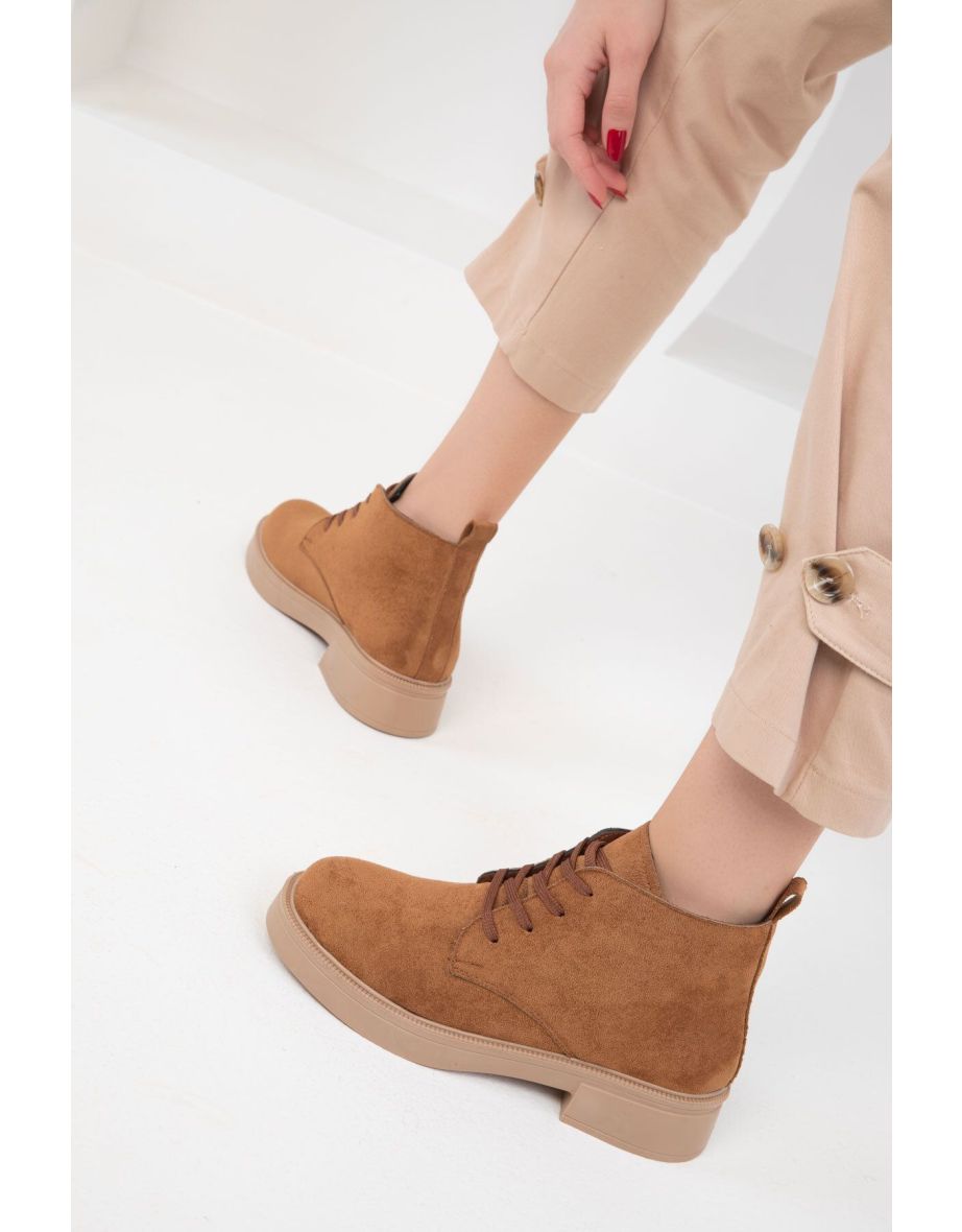 Tan Women's Suede Boots & Booties 18349 - 4