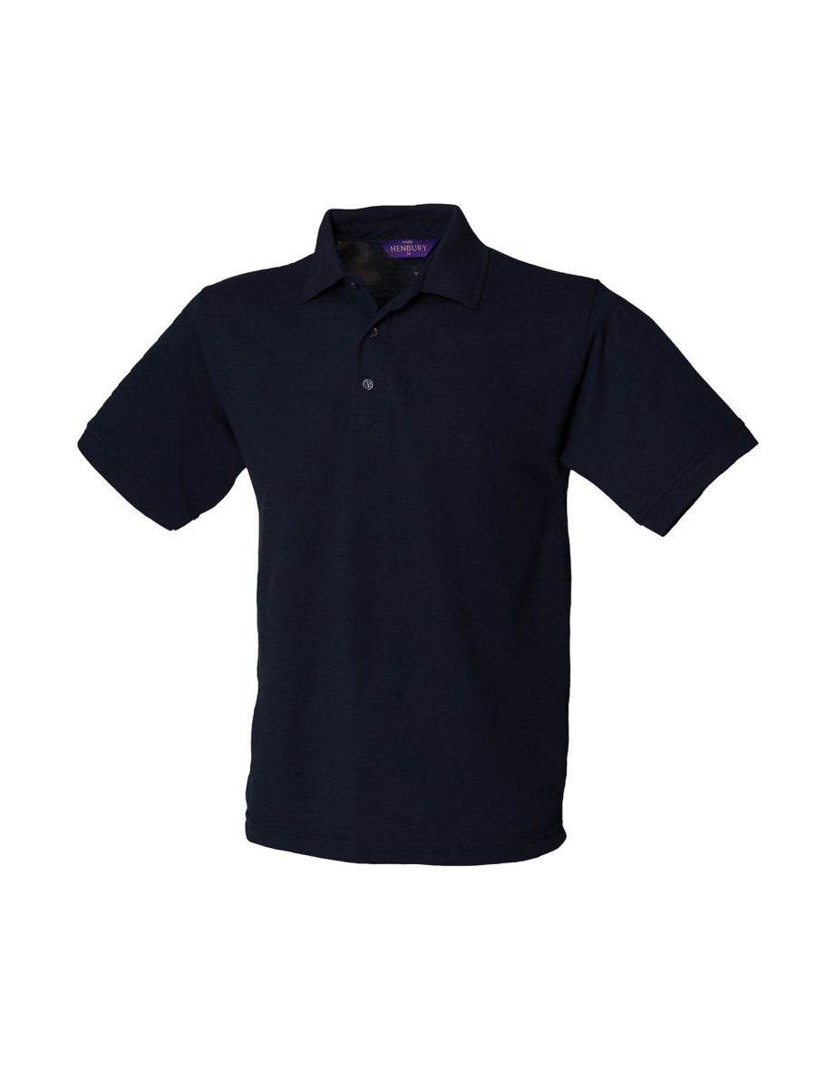 Henbury Mens Polycotton Heavy Polo Shirt - Navy