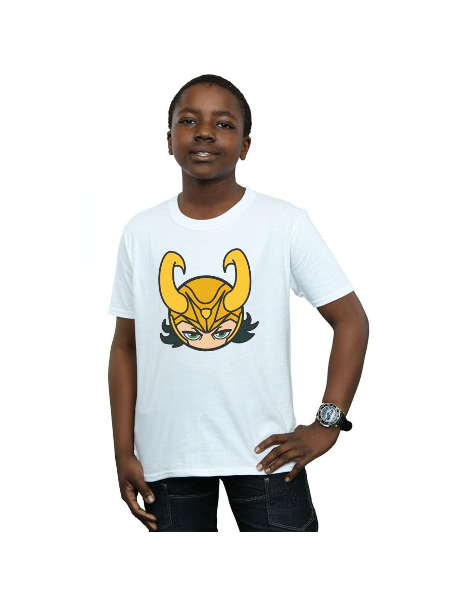Marvel Boys Loki Close Up T-Shirt - White