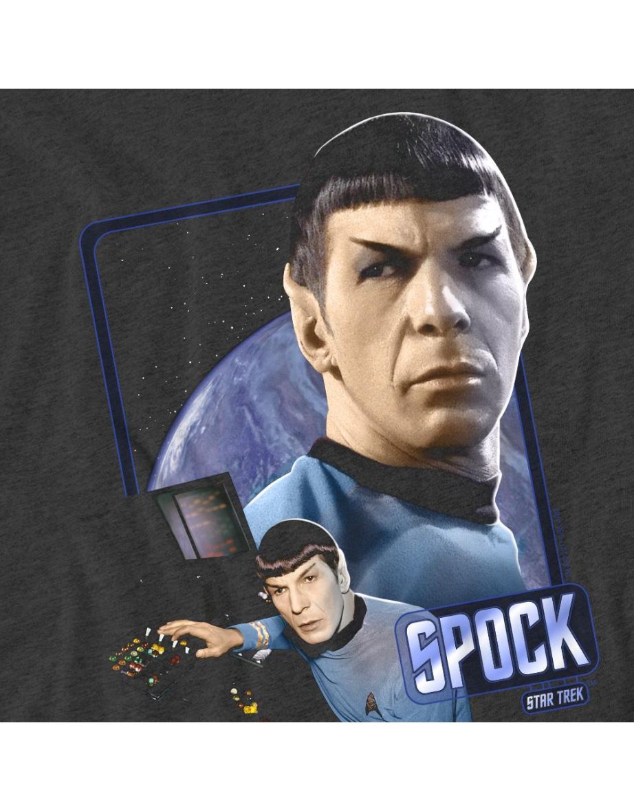 Star Trek Unisex Adult Spock T-Shirt - Charcoal - 3