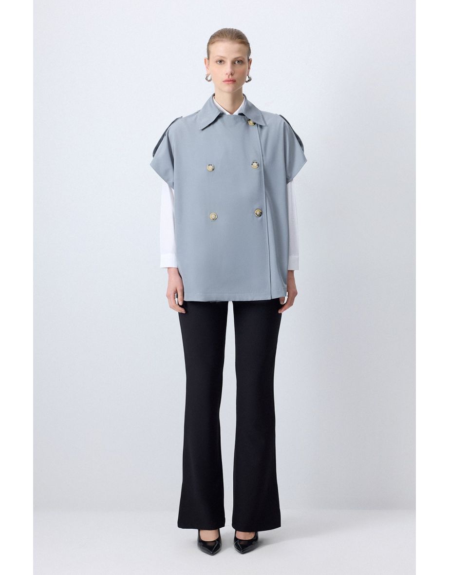 DOUBLE-BREASTED TRENCH VEST