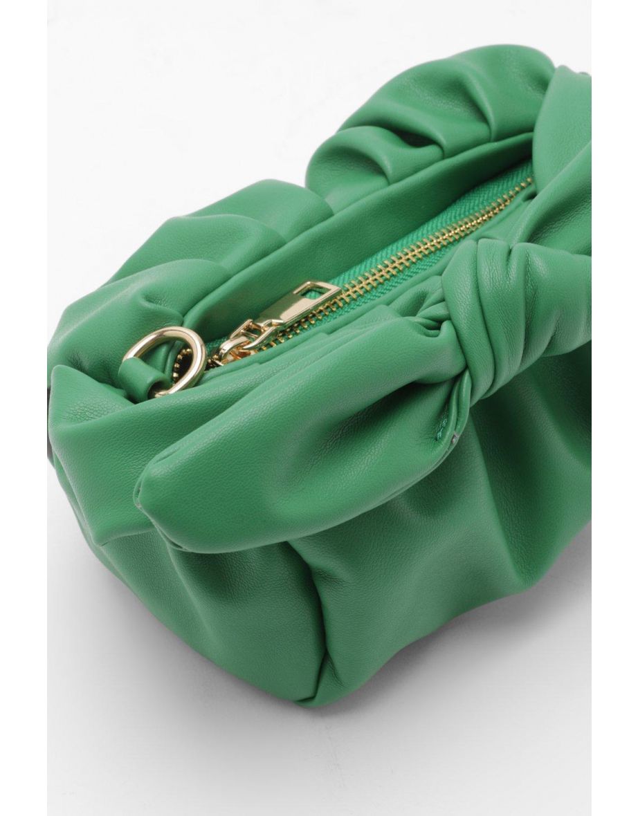Knot Tie Detail Oversized Clutch Bag - green - 2