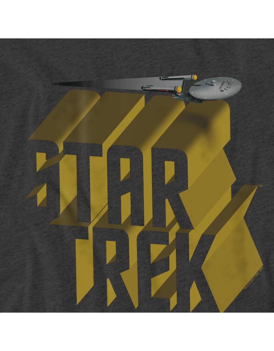 Star Trek Unisex Adult 3D Logo T-Shirt - Charcoal - 3