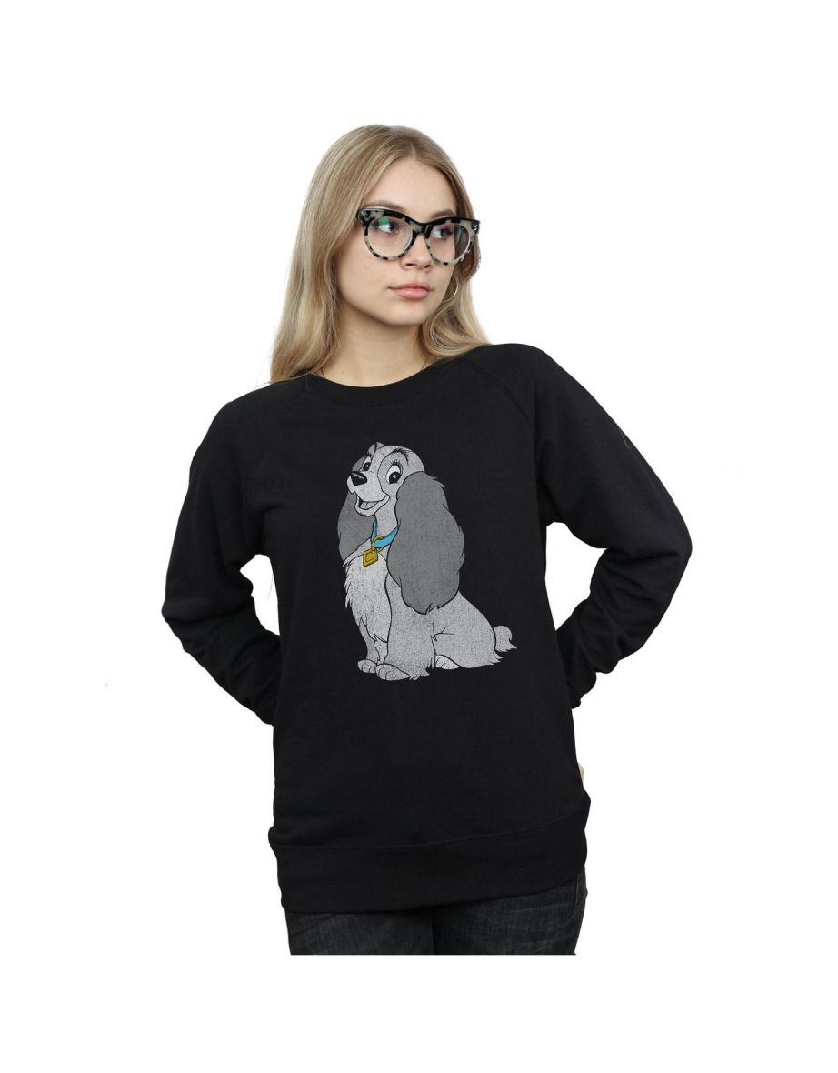 Lady And The Tramp Womens/Ladies Classic Cotton Sweatshirt - Black
