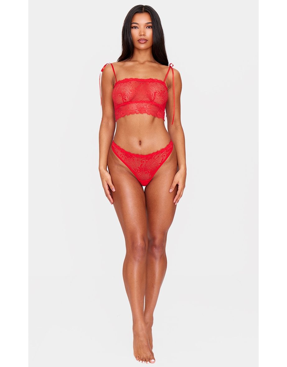 Red Lace Tie Side Knickers