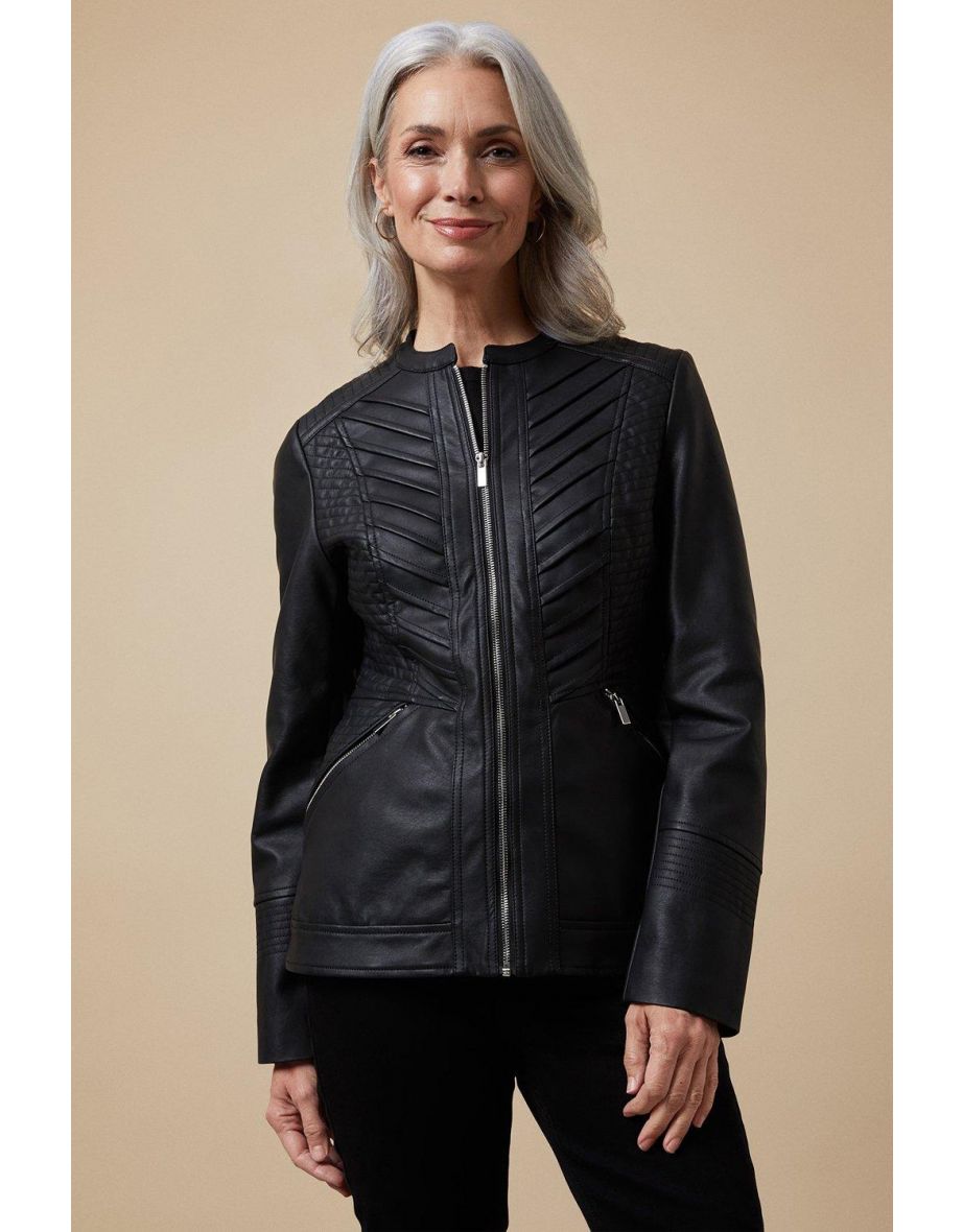 Collarless hotsell zip jacket