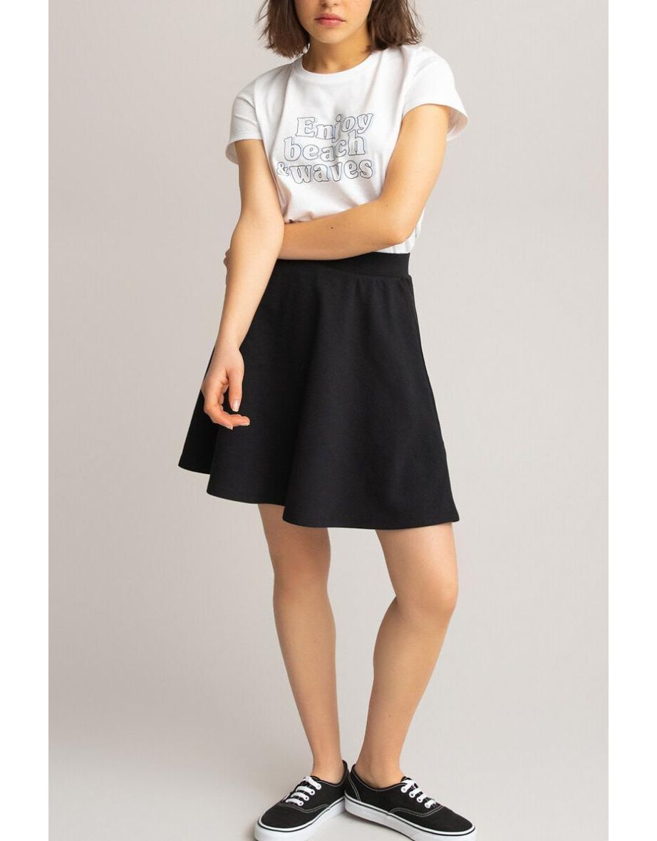 Draping Skater Skirt in Cotton Mix