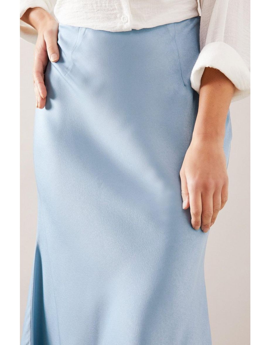 Petite Satin Bias Cut Maxi Skirt - 3