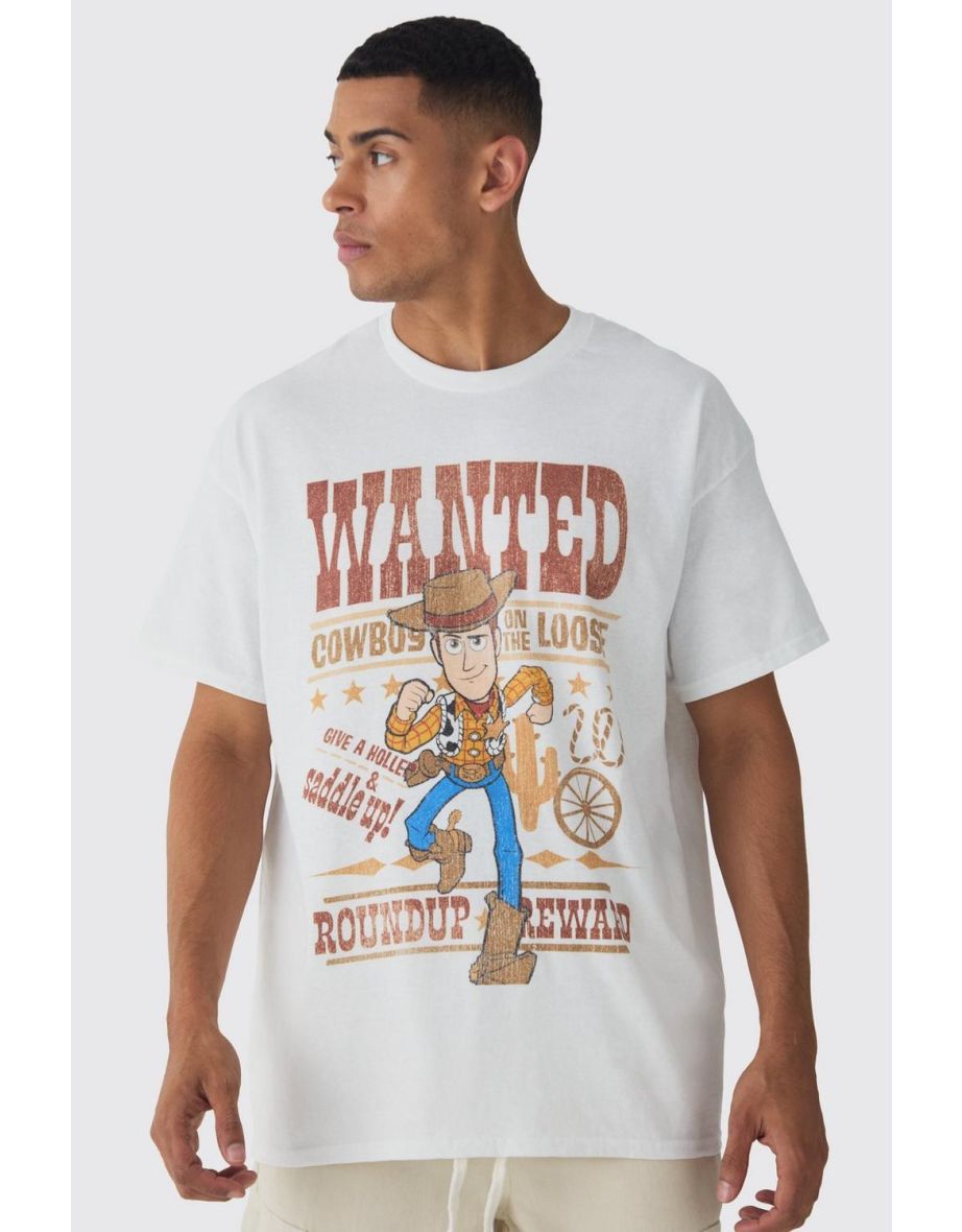 Oversized Toy Story Woody Disney License Print T-shirt - white