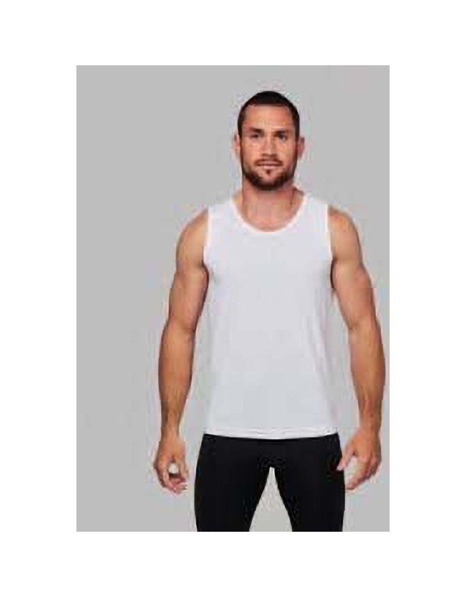 Kariban Proact Mens Sleeveless Sports Training Vest - White