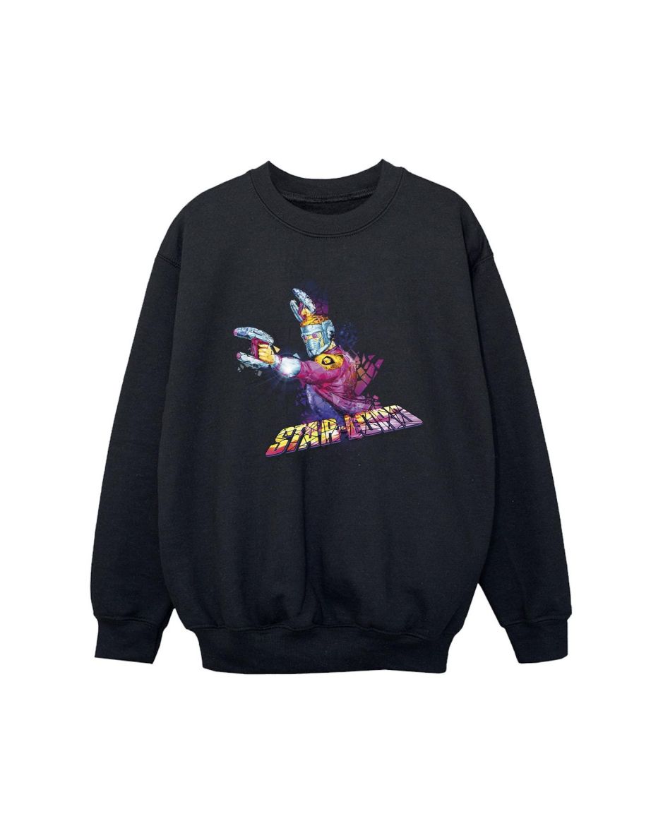 Shop Marvel Boys Guardians Of The Galaxy Abstract Star Lord Sweatshirt Black Online in Qatar VogaCloset