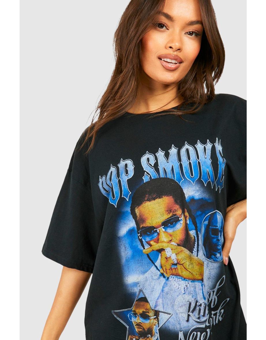 Oversized Pop Smoke License T-shirt - black - 3