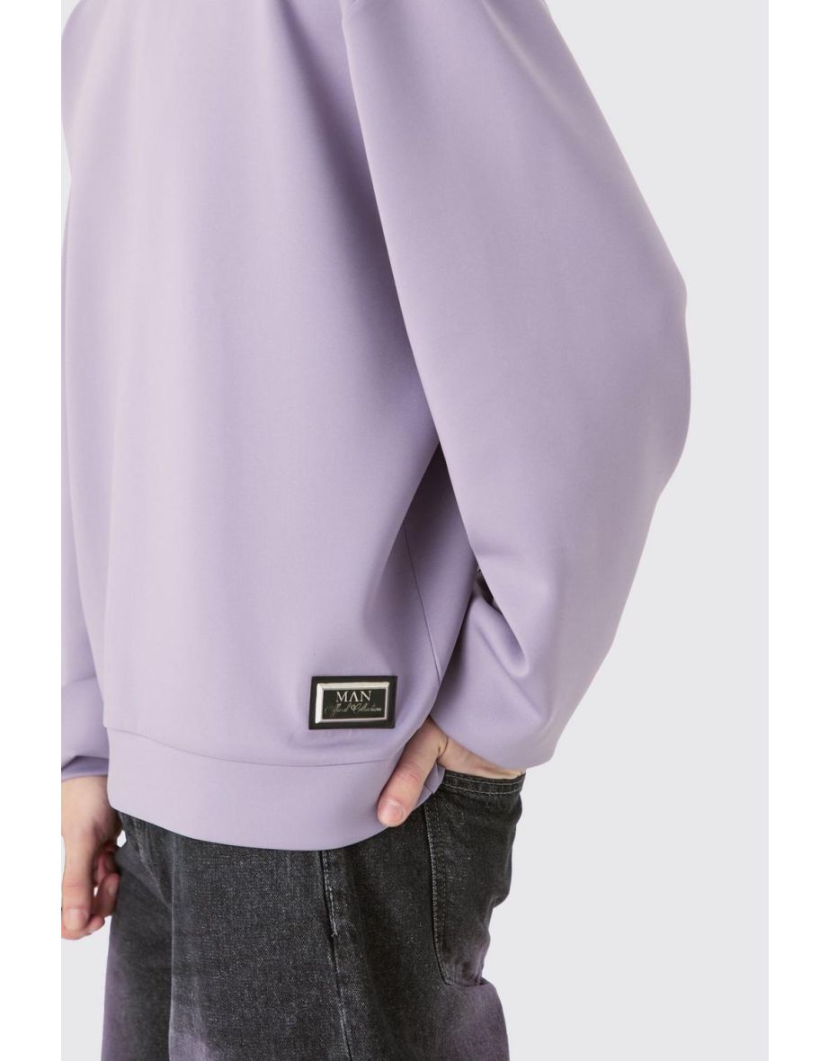 Tall Oversized Boxy Scuba Sweatshirt - purple - 2