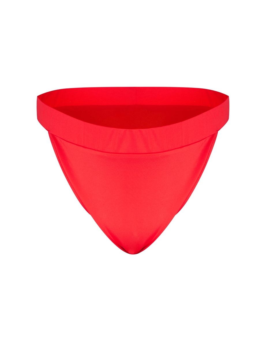 Plus Red High Leg Bikini Bottoms - 2